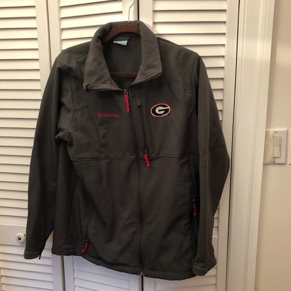 Columbia men gray charcoal jacket, marked Georgia, L